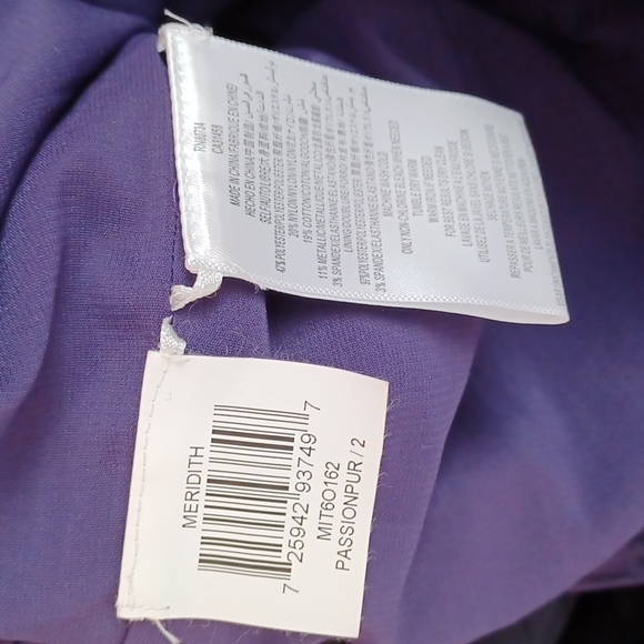 BCBG "Meridith" Passion Purple Ruched Taffeta Cocktail Dress- Sz. 2 - Picture 9 of 10